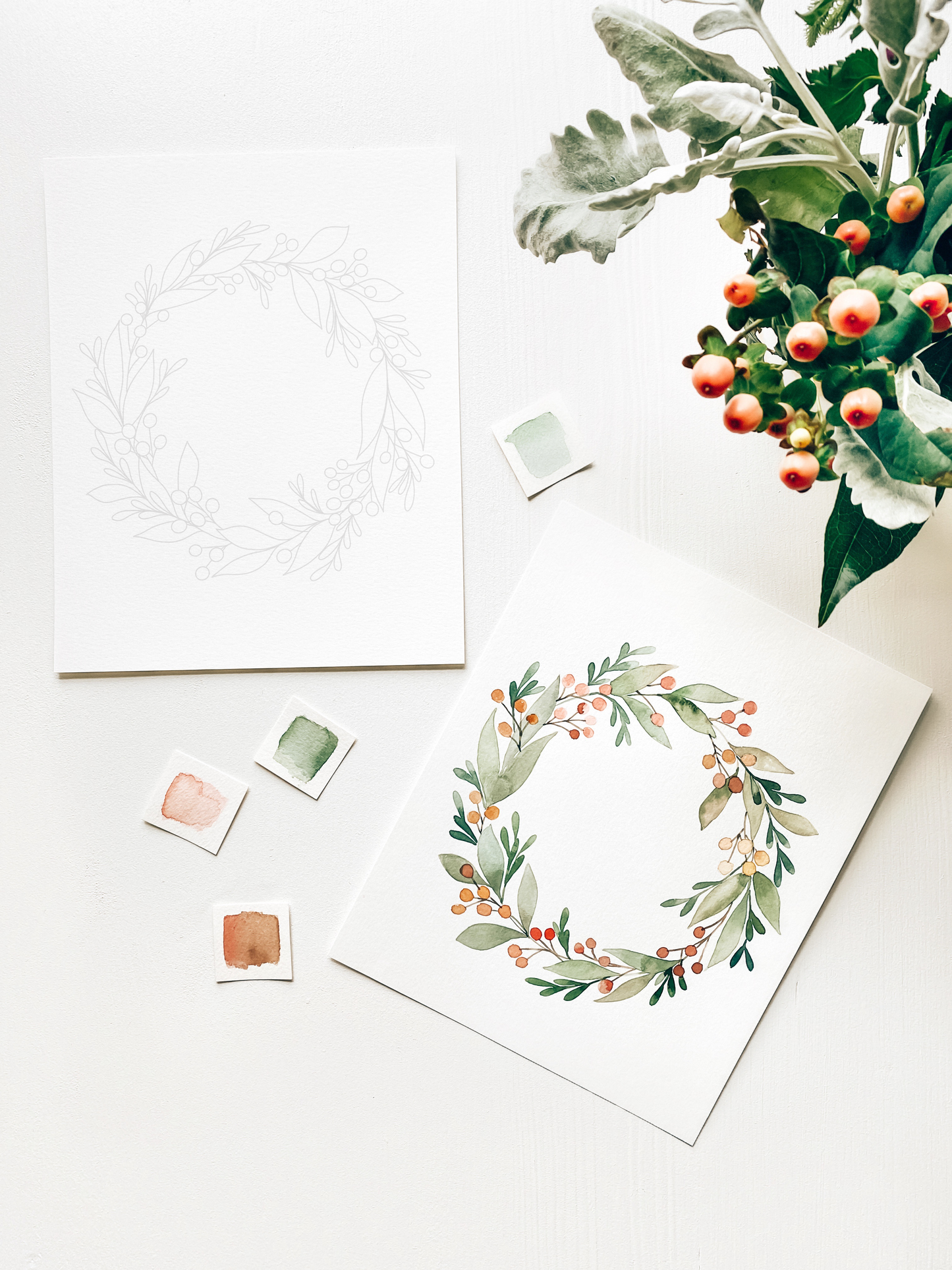 Watercolor Kit - Floral Wreath