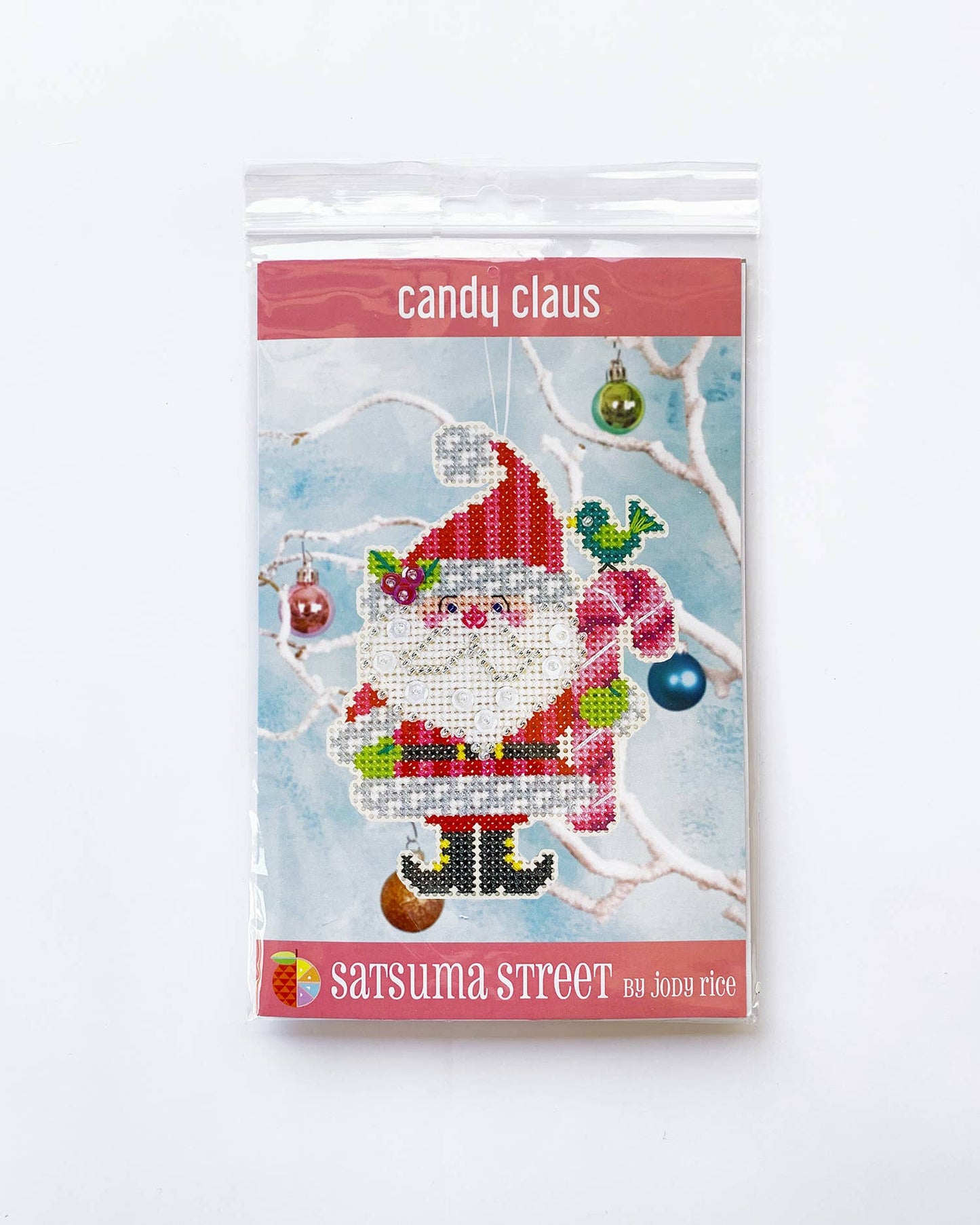 Christmas Cross Stitch - Candy Claus Ornament Kit