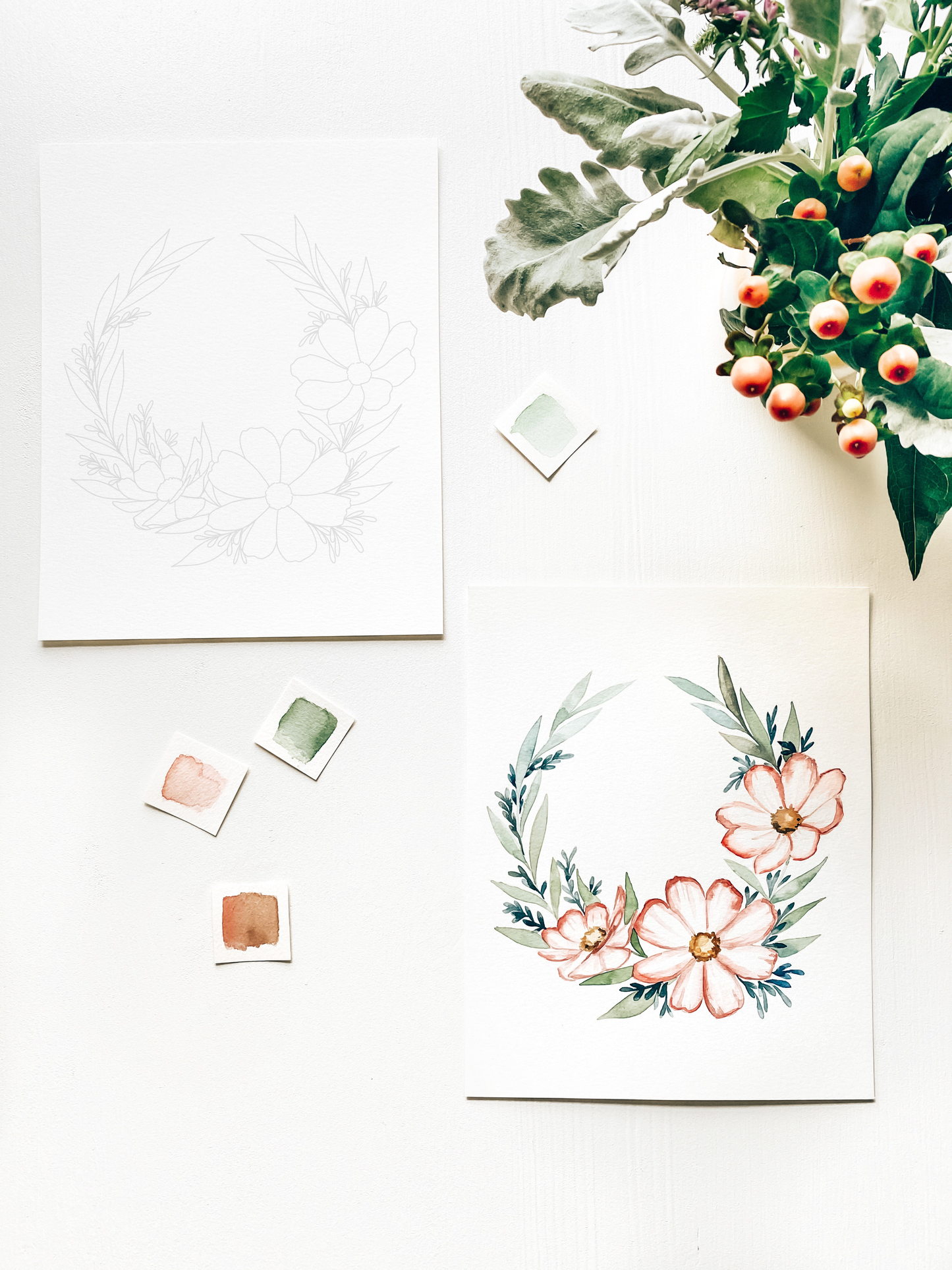 Watercolor Kit - Floral Wreath
